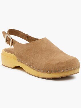 Kelsi Dagger Brooklyn Nash Suede Slingback Platform Clogs Tan 7.5 NWOT